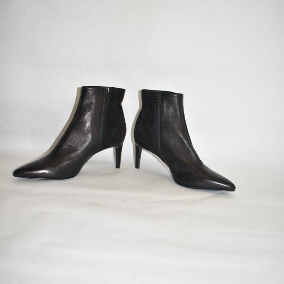 $550 RAG & BONE BEHA BOOTIES BLACK MIX LEATHER SUEDE POINTY HEEL 37  (DC9.5) - Picture 4 of 7